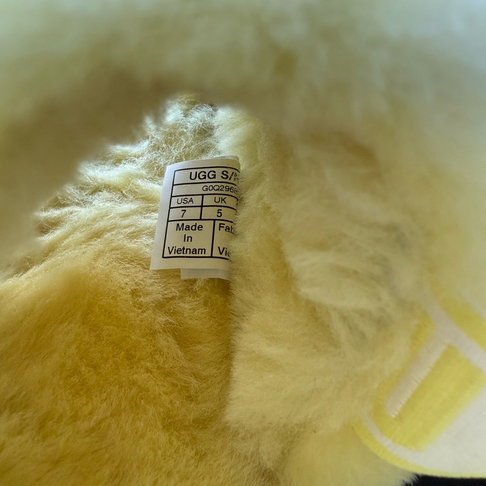 UGG Soft Yellow Fuzzy Slippers - Picture 5 of 7